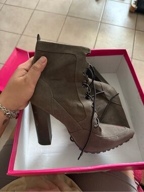 Women's Lace-Up High Heel Ankle Boots